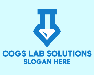 Blue Lab Flask Diamond logo design