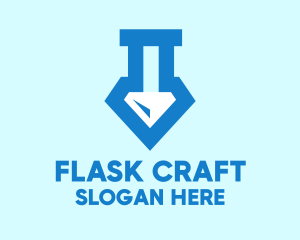 Blue Lab Flask Diamond logo design