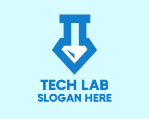 Blue Lab Flask Diamond logo design