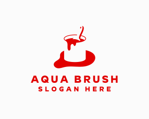 Paint Brush Bucket logo design