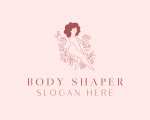 Naked Woman Flower Spa logo design