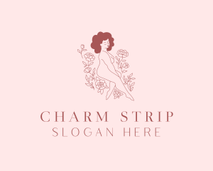 Naked Woman Flower Spa logo design