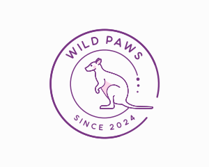 Wallaby Kangaroo Animal logo design