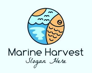 Summer Ocean Fish  logo design