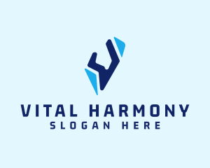 Logistics Technology Letter V logo design