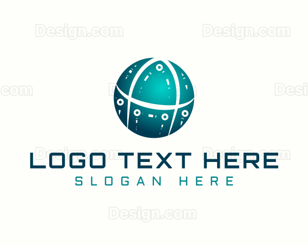 Tech Globe Letter A Logo