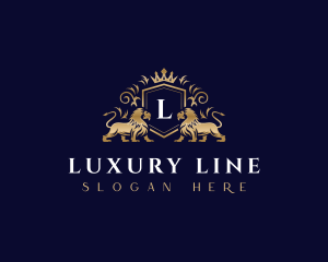 Luxury Royal Lion Crest logo design