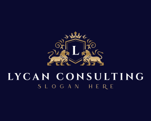 Luxury Royal Lion Crest logo design