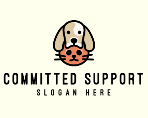 Dog Cat Pet Care logo design