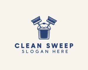 Janitorial Cleaning Mop logo design