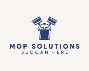 Janitorial Cleaning Mop logo design