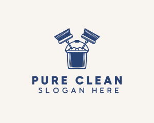 Janitorial Cleaning Mop logo design