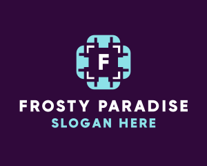 Winter Ice Snowflake logo