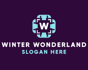 Winter Ice Snowflake logo