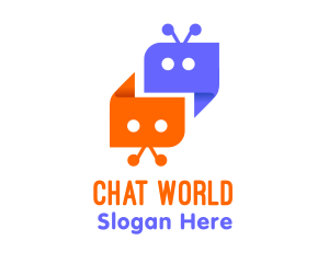 Chat Bot Messaging logo design