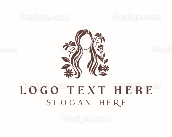 Floral Woman Hair Salon Logo