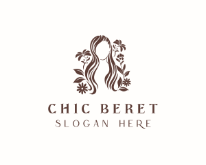 Floral Woman Hair Salon logo design