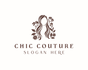 Floral Woman Hair Salon logo design