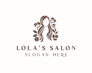 Floral Woman Hair Salon logo design