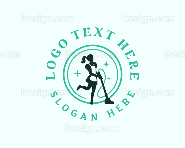 Maid Vacuum Cleaning Logo