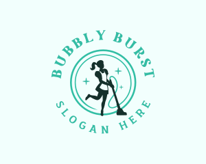 Maid Vacuum Cleaning logo design