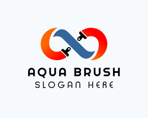 Infinity Paint Brush logo design