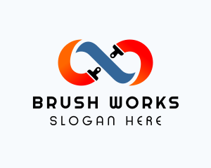 Infinity Paint Brush logo design