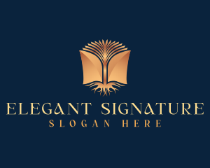 Elegant Tree Book logo design