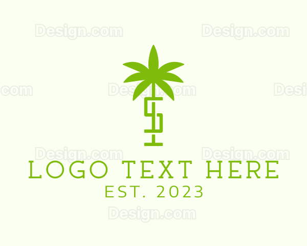 Palm Tree Letter S Logo