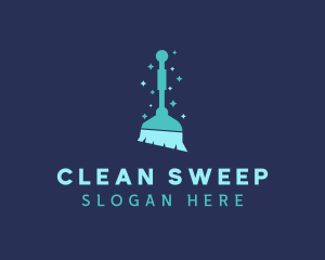 Housekeeper Clean Broom logo design