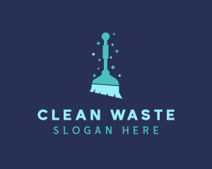 Housekeeper Clean Broom logo design