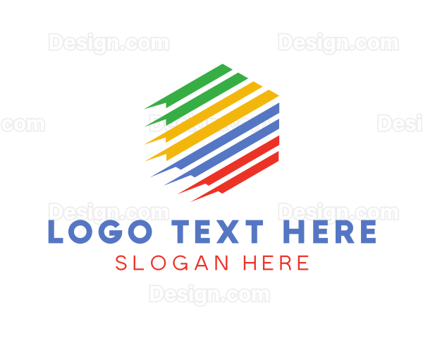 Colorful Hexagon Kite Logo