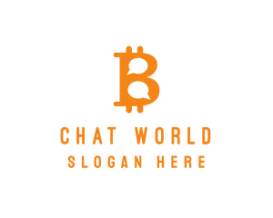 Bitcoin Chat Messaging logo design