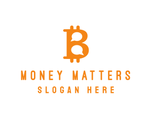 Bitcoin Chat Messaging logo design