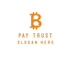 Bitcoin Chat Messaging logo design