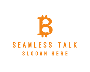 Bitcoin Chat Messaging logo design