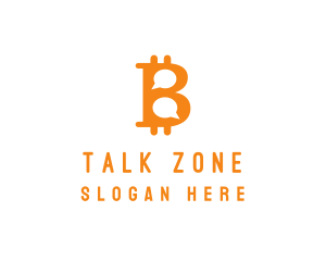 Bitcoin Chat Messaging logo design