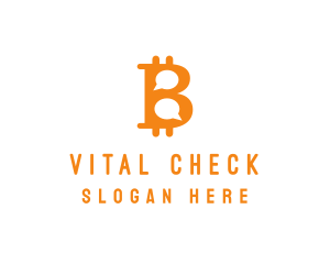 Bitcoin Chat Messaging logo design