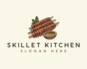 Intestine Barbeque Skewer logo design