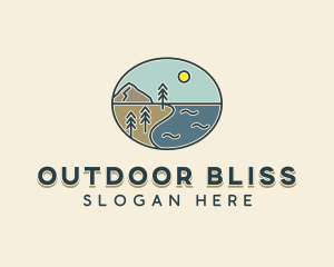 Lakeside Camp Scenery logo design