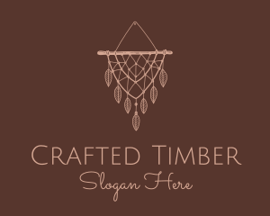 Boho Leaf Macrame Tapestry logo design