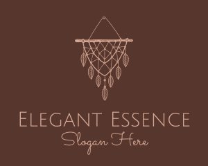 Boho Leaf Macrame Tapestry logo design