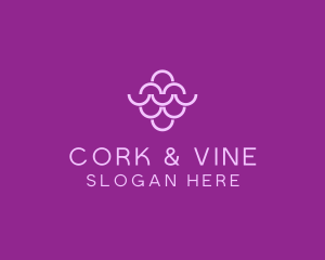 Wine Grapes Fruit logo design