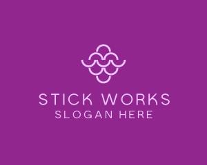 Wine Grapes Fruit logo design