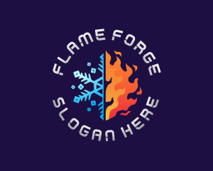 Fire Ice Temperature logo design