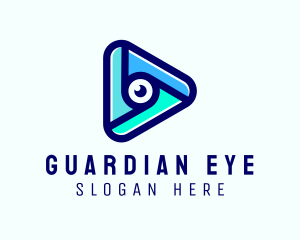 Eye Media Play Button logo design