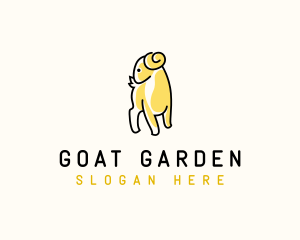 Cute Goat Animal logo