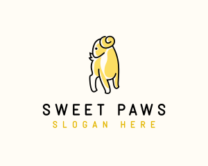 Cute Goat Animal logo design