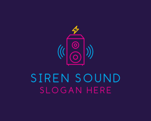 Neon Sound Speaker Beat logo design