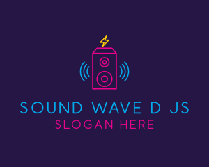 Neon Sound Speaker Beat logo design